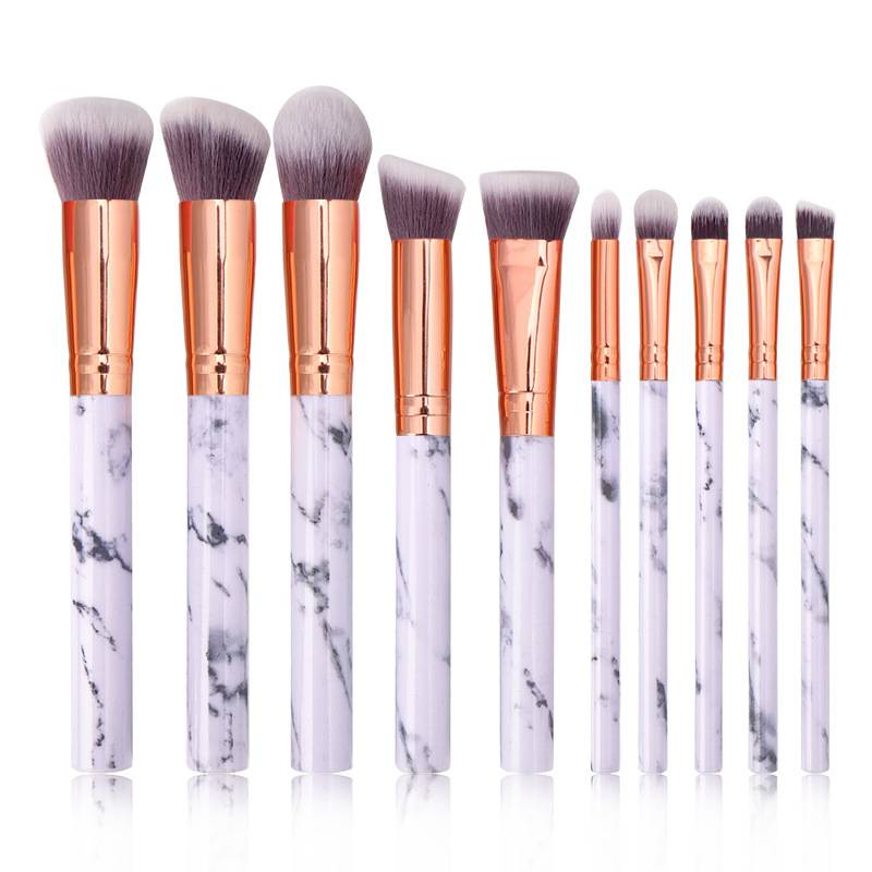 Beaufly 2021 Amazon Hot Selling Marble Hot Fashion Private Label Synthetic Hair Makeup Brushes